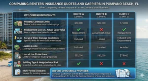 Comparing Renters Insurance Quotes and Carriers in Pompano Beach – Differences in coverage, pricing, and policy options for local renters.