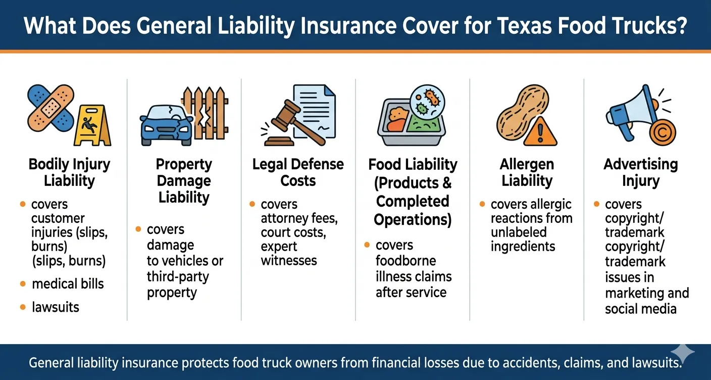 What Does General Liability Insurance Cover for Texas Food Trucks