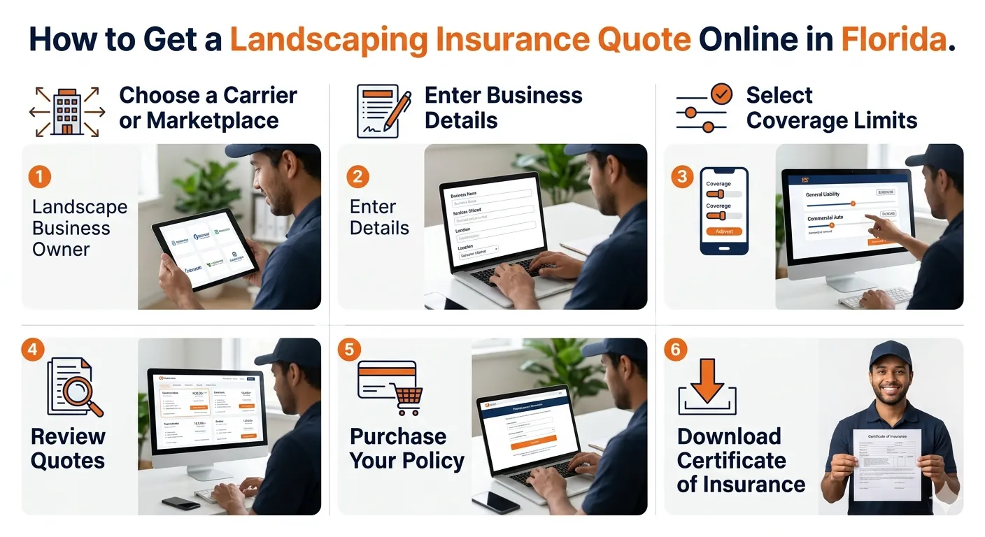How to get a general liability insurance quote online 
for a landscaping business in Florida