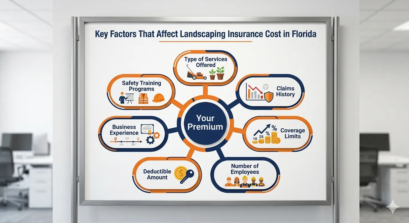 Key factors that affect general liability insurance cost 
for landscaping business in Florida