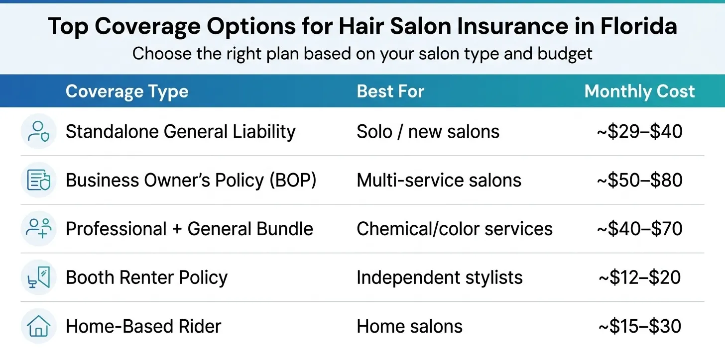 Top Coverage Options for General Liability Insurance for Hair Salons in Florida