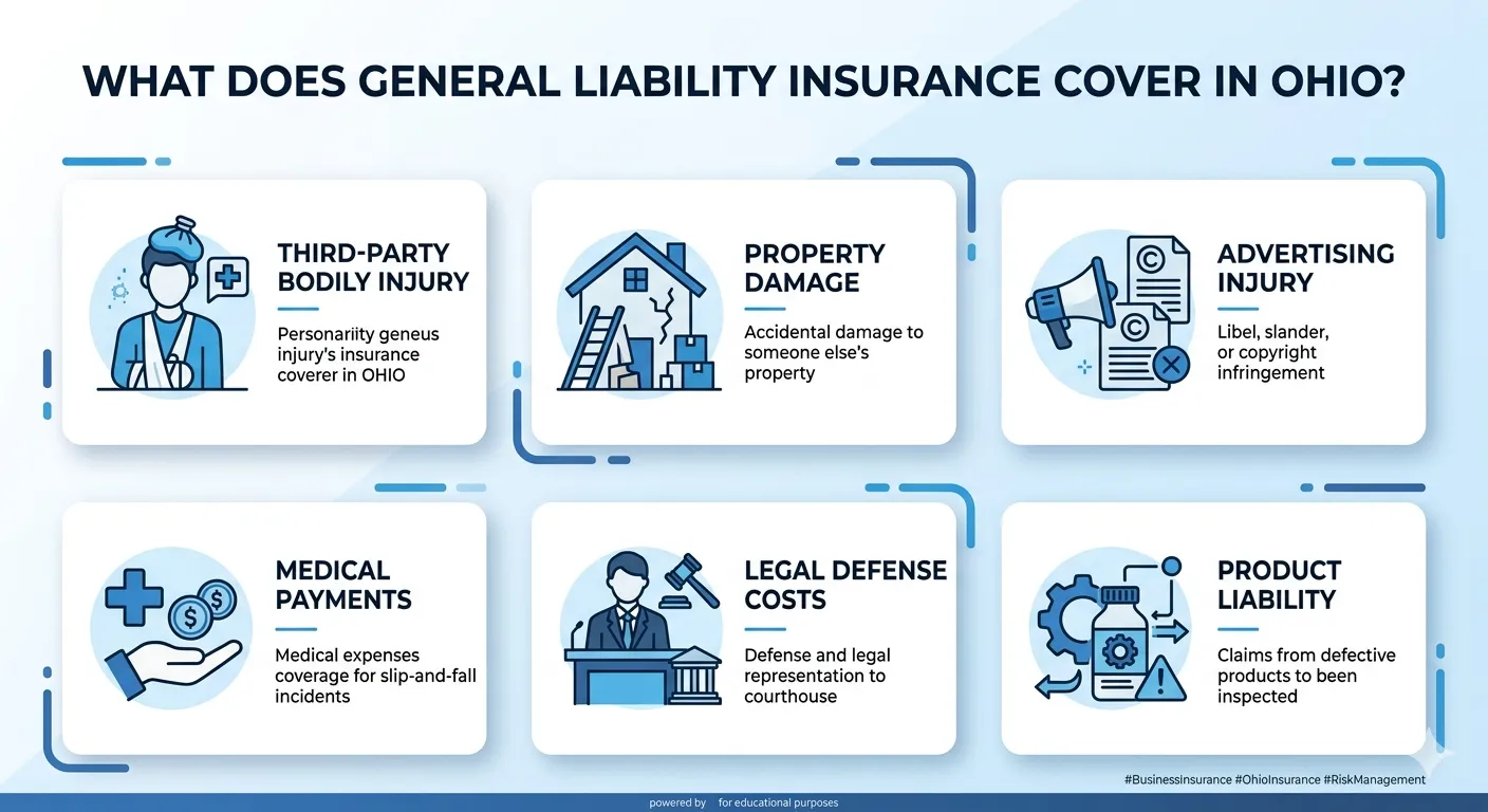 What general liability insurance covers for small businesses in Ohio
