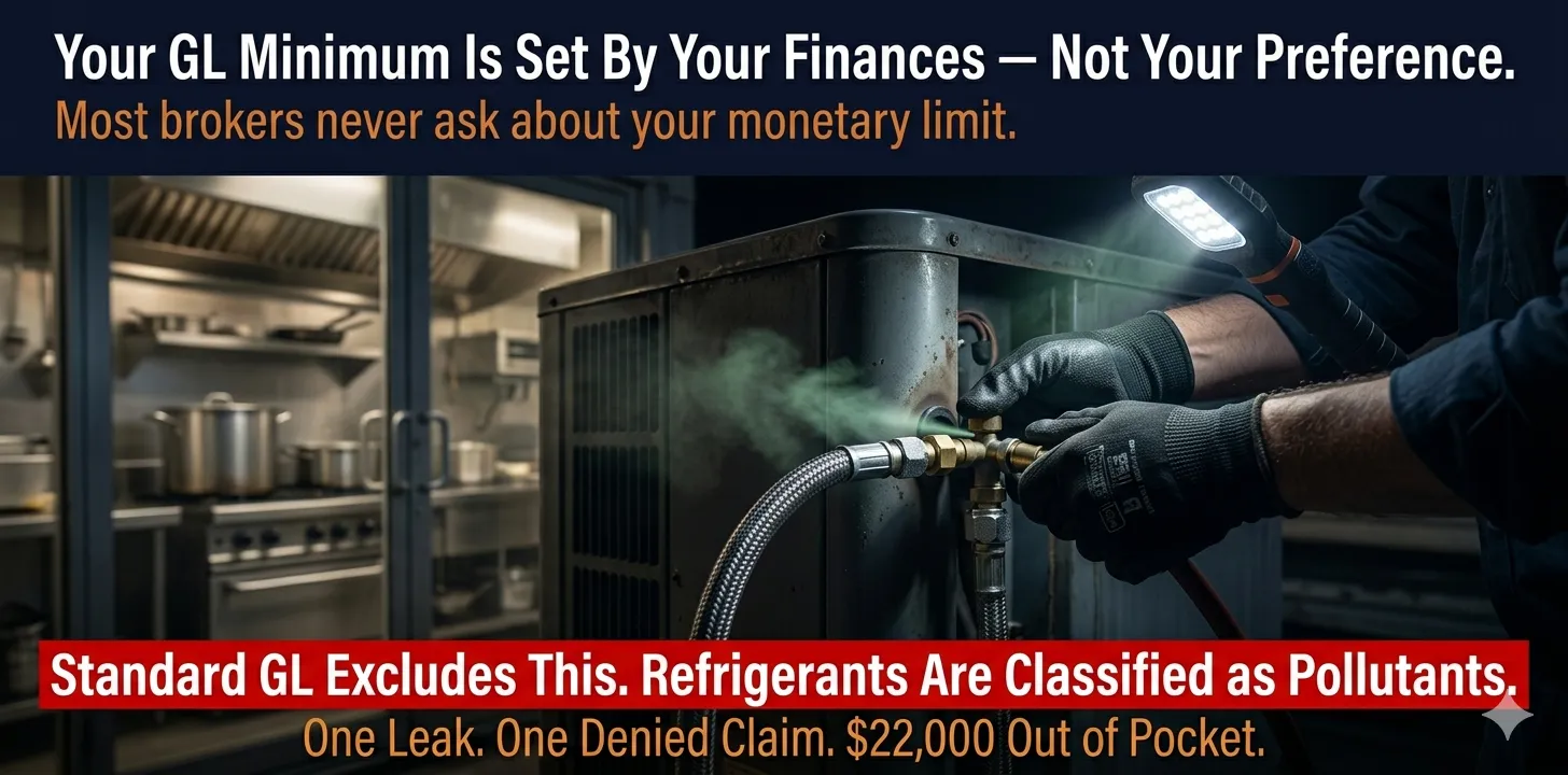 HVAC contractor refrigerant leak R-410A Tennessee - standard GL pollution exclusion denied claim contractors pollution liability