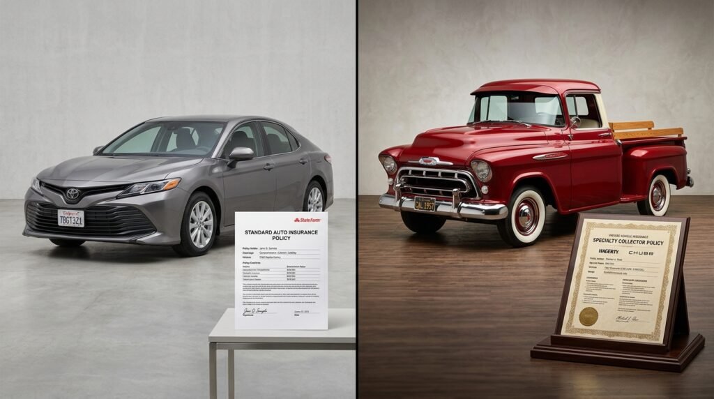 Classic pickup insurance vs standard auto coverage comparison for collector truck owners