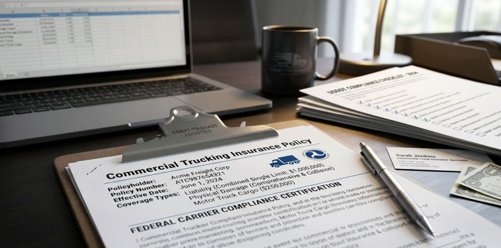 FMCSA truck insurance requirements commercial trucking document