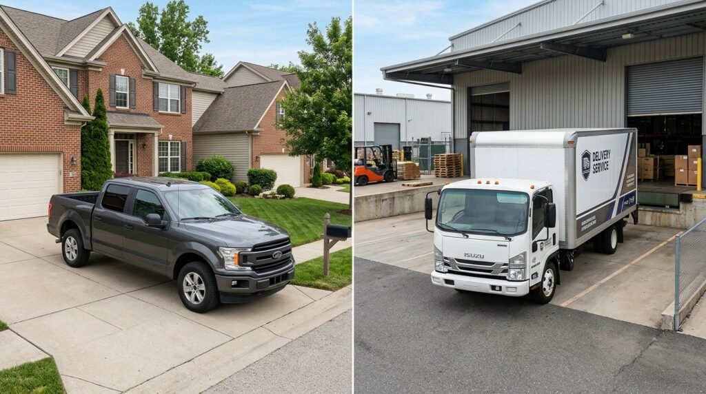 Personal pickup truck vs commercial truck insurance coverage comparison