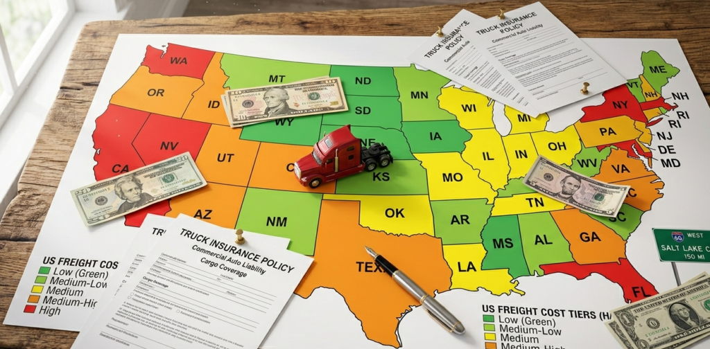 state by state truck insurance cost comparison map